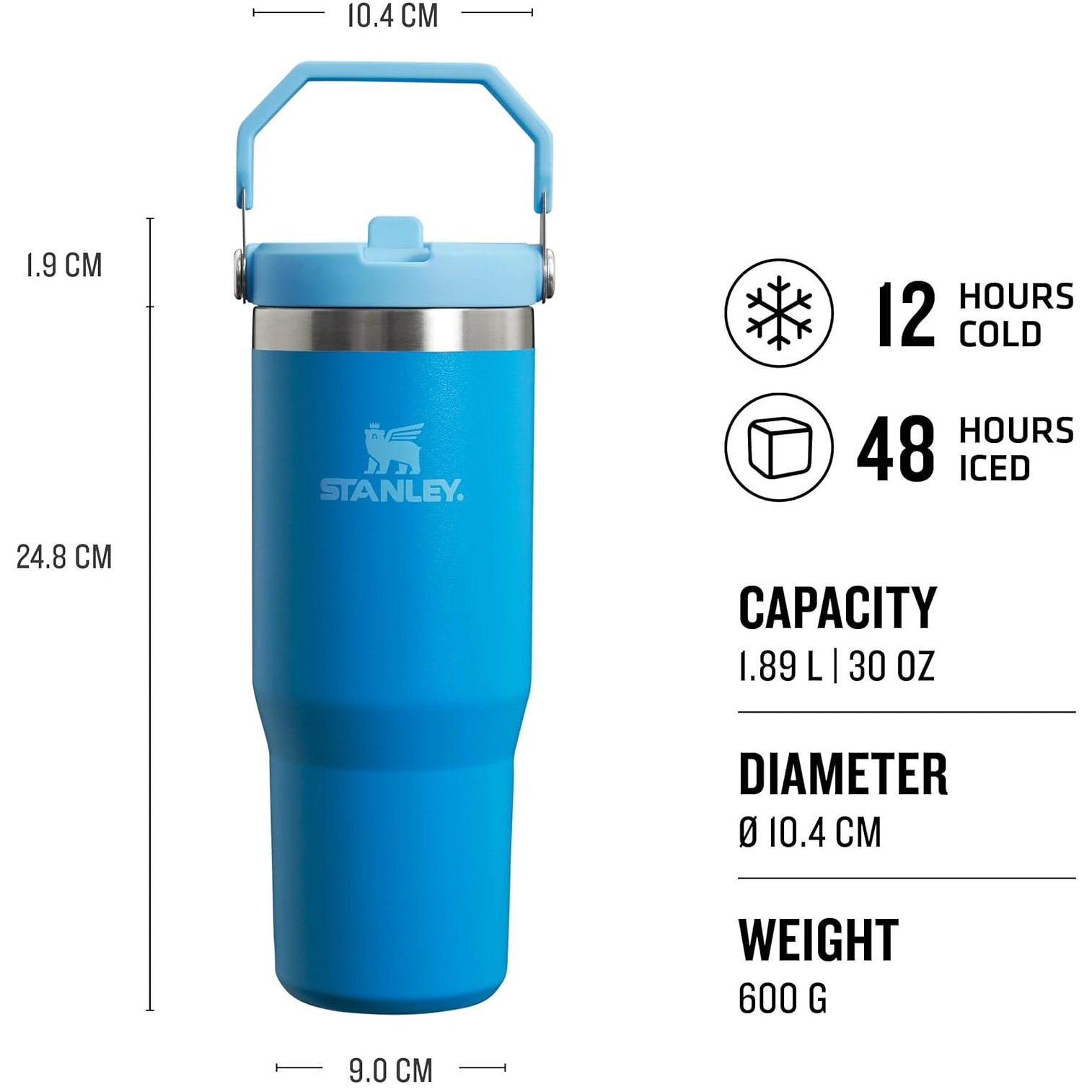 Stanley - termos tip sticla cu pai - Iceflow Flip Straw Tumbler - Plum - 890 ml