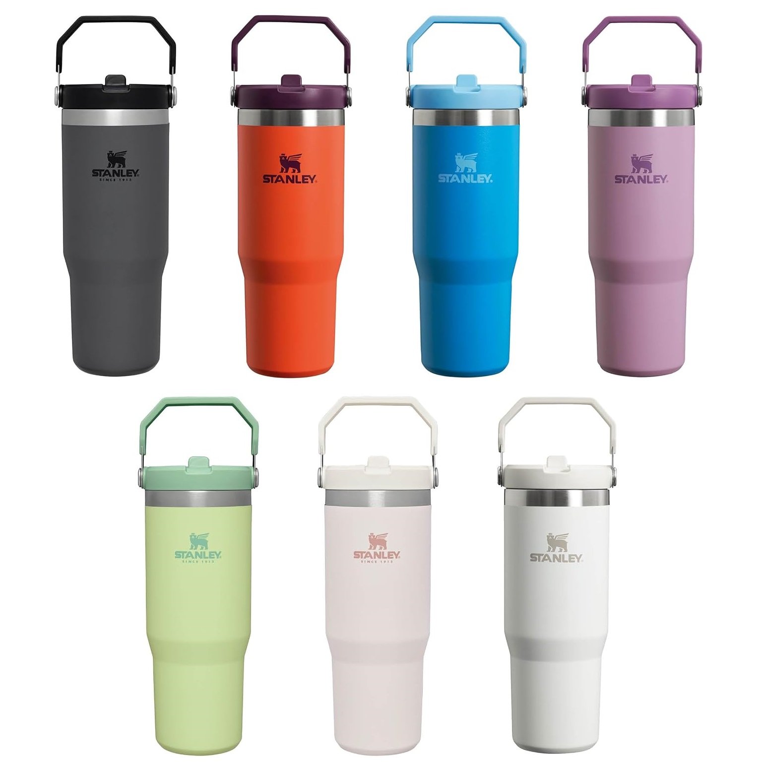 Stanley - termos tip sticla cu pai - Iceflow Flip Straw Tumbler - Plum - 890 ml