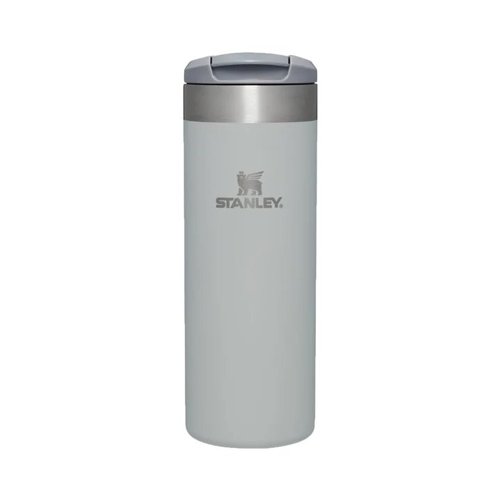Stanley - termos mic calatorie The Aerolight Transit Mug - gri deschis metalic - 470 ml