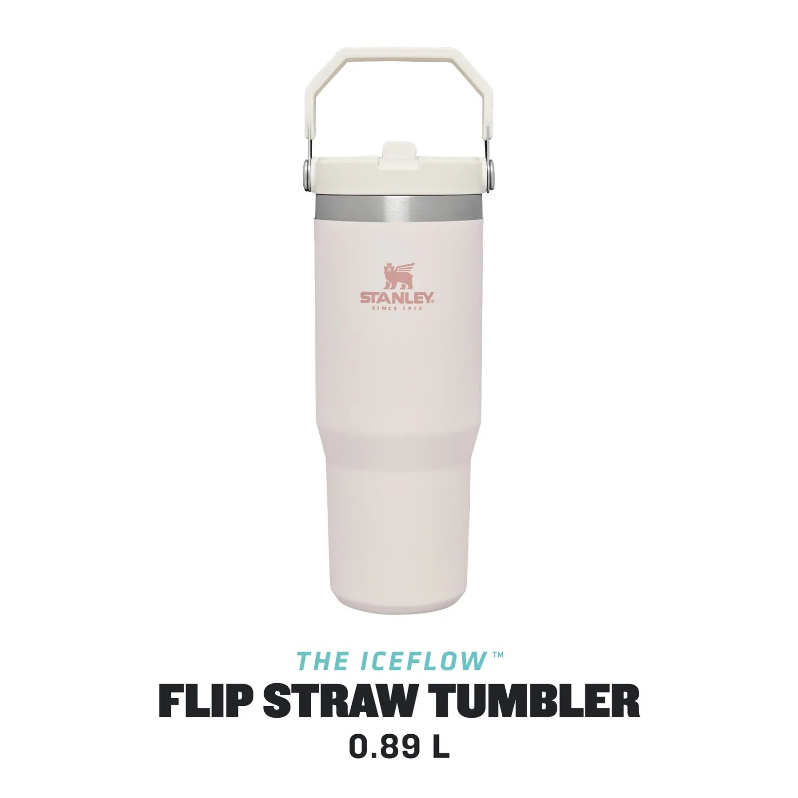Stanley - termos tip sticla cu pai - Flip Straw Tumbler - roz deschis - 890 ml