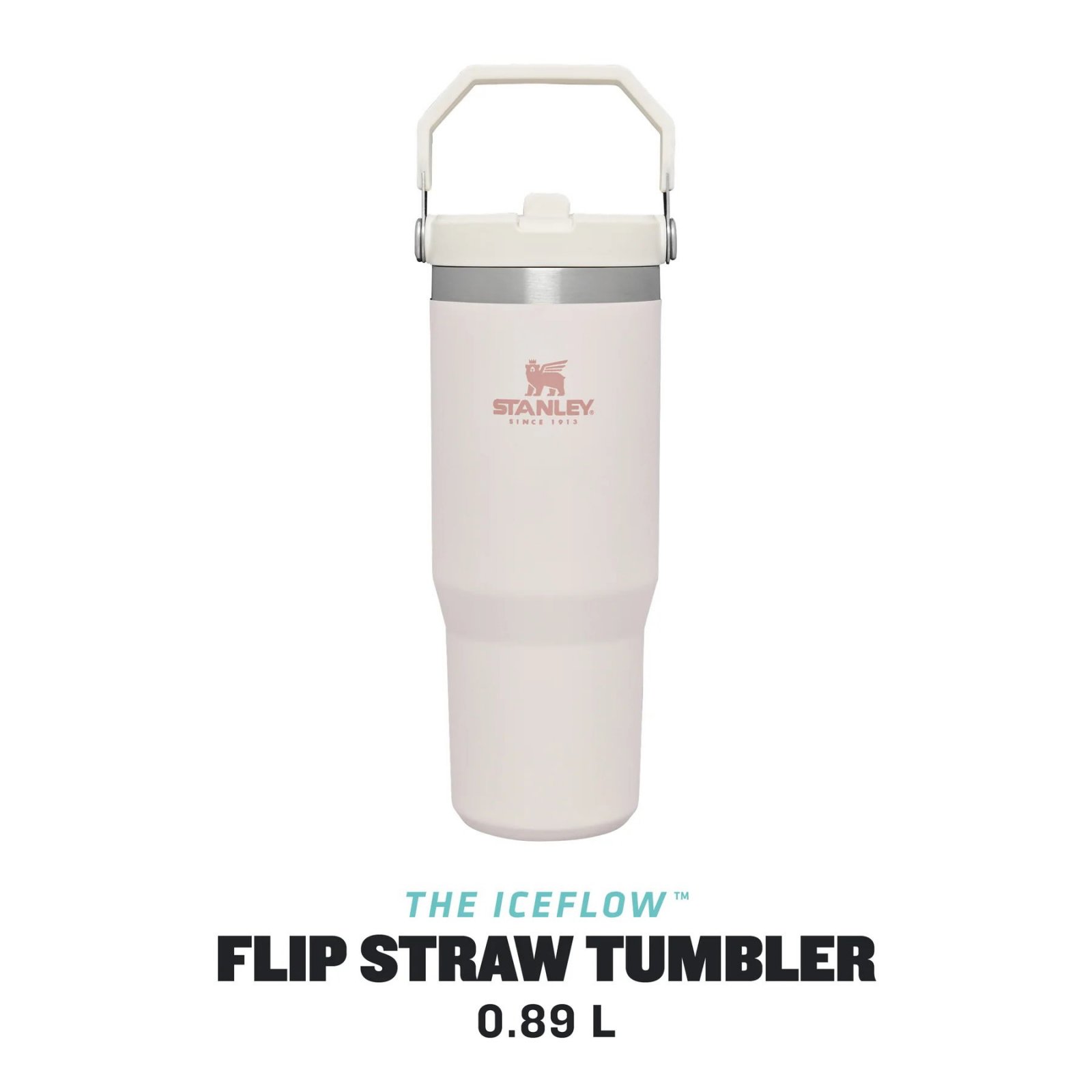 Stanley - termos tip sticla cu pai - Flip Straw Tumbler - roz deschis - 890 ml