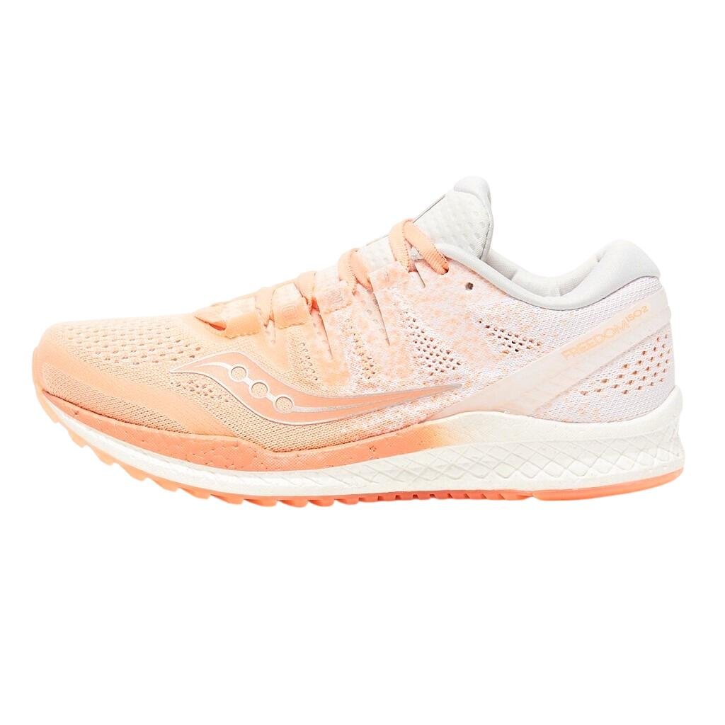 Saucony - pantofi alergare pentru femei Freedom Iso 2 - alb portocaliu deschis piersica