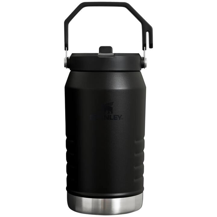 Stanley - termos clasic cu maner - The IceFlow Flip Straw Jug - negru - 1.9 Litri