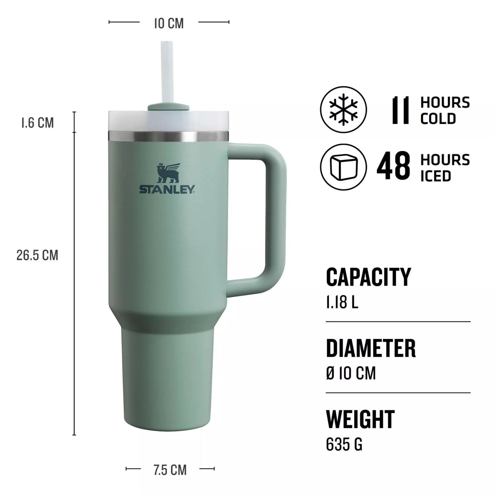Stanley - termos tip sticla cu pai - Quencher H2.0 Tumbler - Plum - 1.18L
